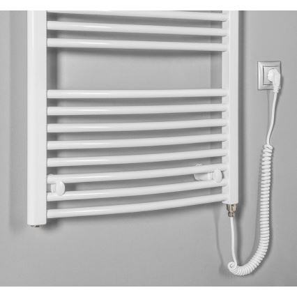 Aqualine - Електрически радиатор за баня ORBIT-E, 600 W, 132 x 60 см, бял, кръгъл