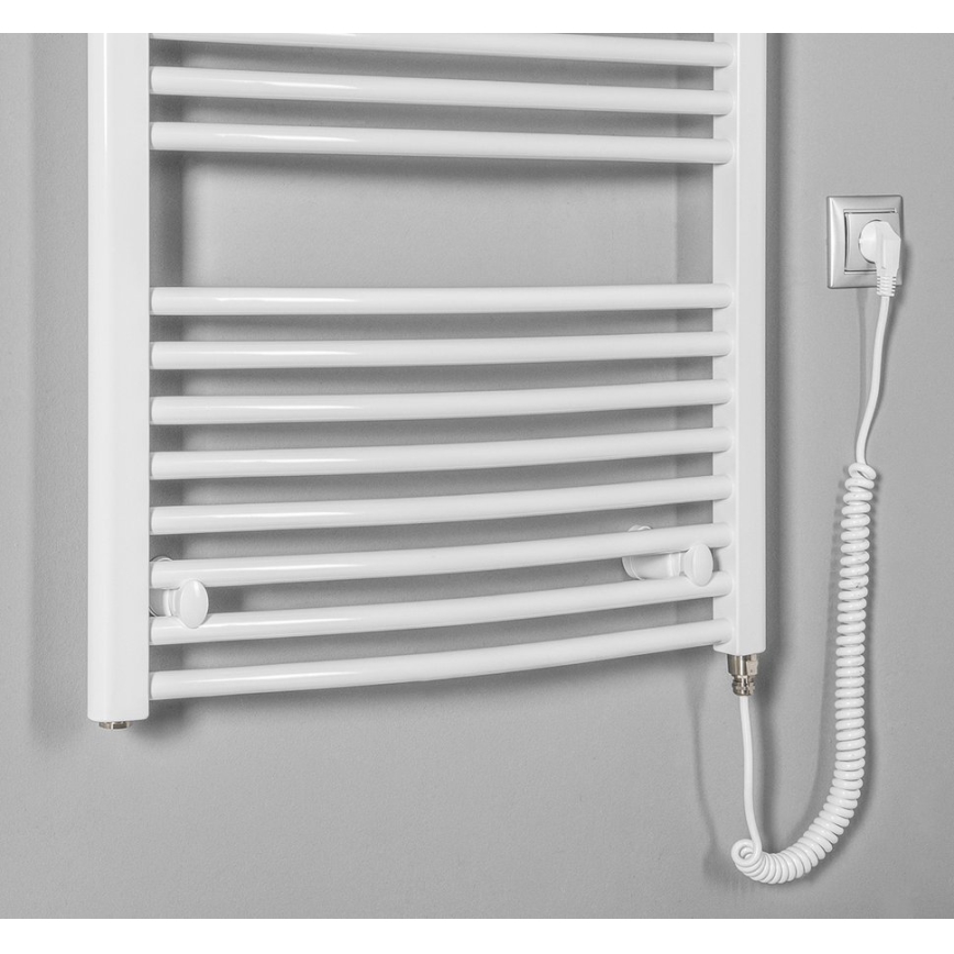 Aqualine - Електрически радиатор за баня ORBIT-E, 600 W, 132 x 60 см, бял, кръгъл