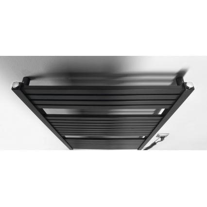 Aqualine - Електрически радиатор за баня TONDI-E 400W 97x60 cm матово черно