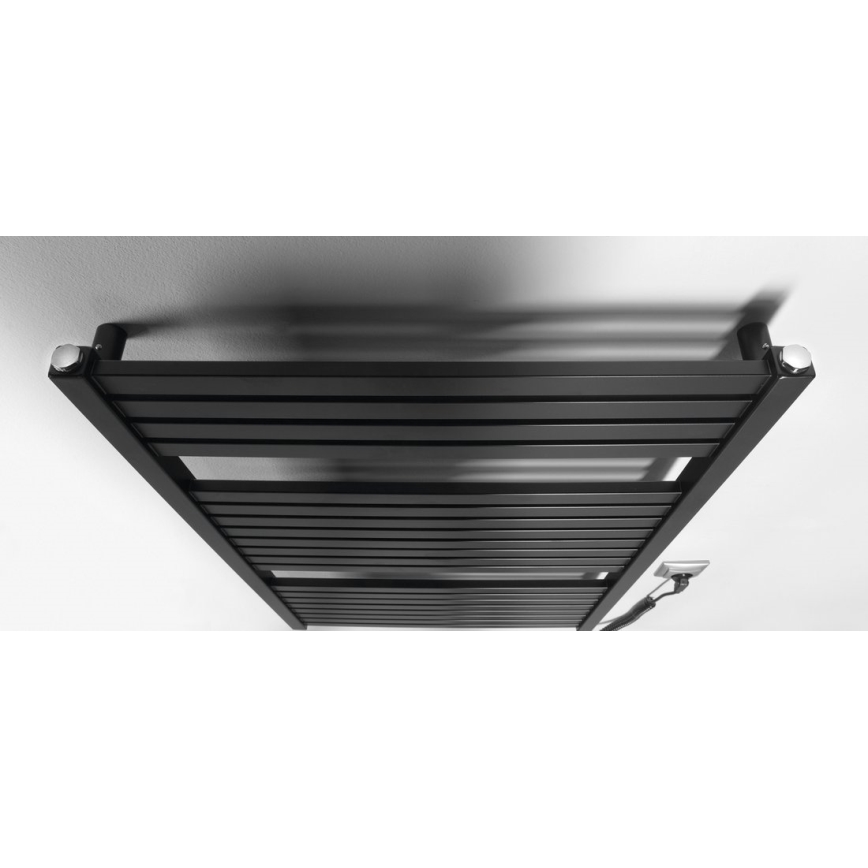Aqualine - Електрически радиатор за баня TONDI-E 400W 97x60 cm матово черно