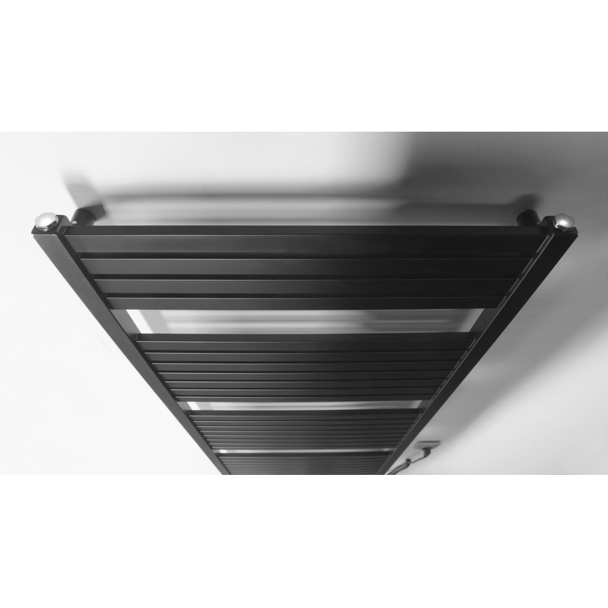 Aqualine - Електрически радиатор за баня TONDI-E 600W 133x60 cm матово черно