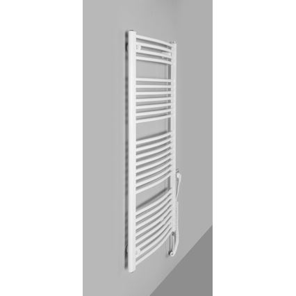 Aqualine - Електрическо оборудване за баня радиатор ORBIT-E 600W/230V 132 см бял кръгла