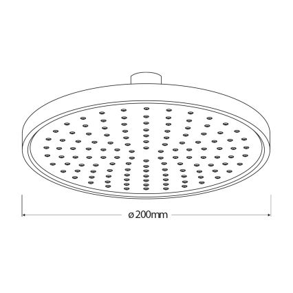 Aqualine - Горен душ Ø 20 см матов черен