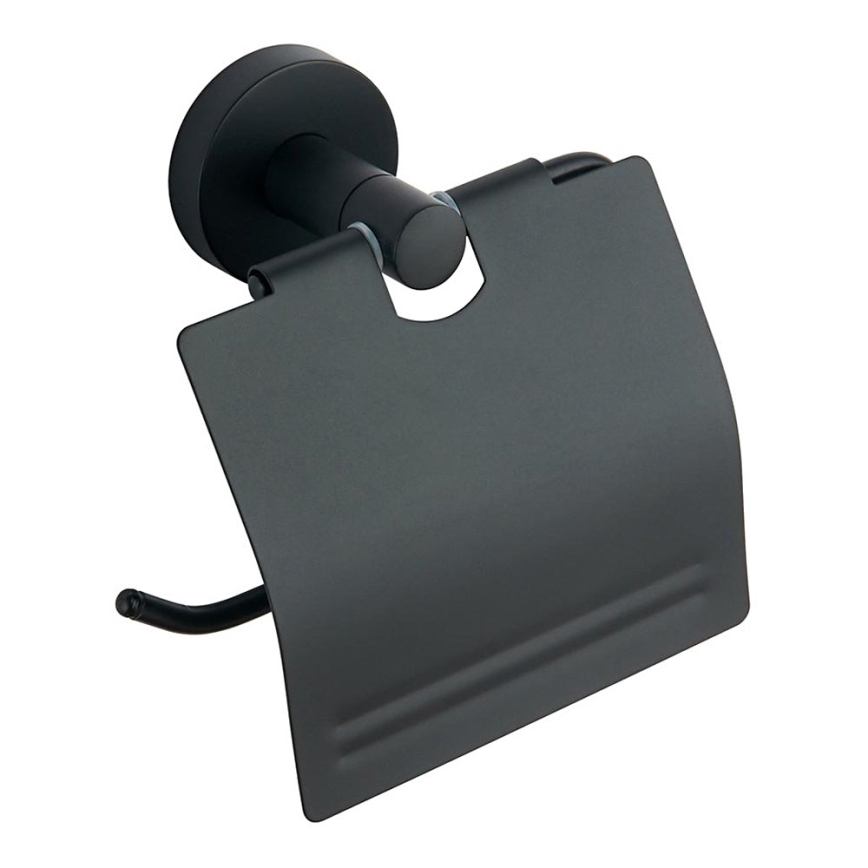 Aqualine - Поставка за тоалетна хартия с покривало SAMBA черен