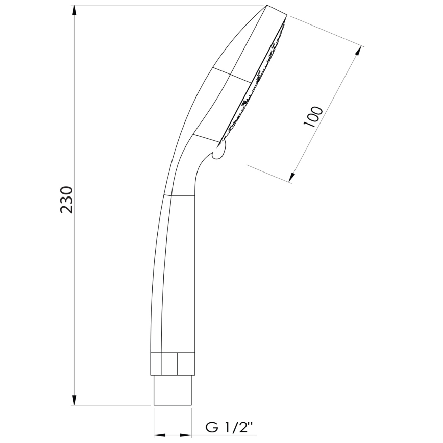 Aqualine - Ръчен душ Ø 10 см в матово черно