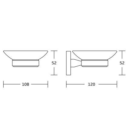 Aqualine - Сапунерка за монтаж на стена SAMBA млечен стъкло/матов черен