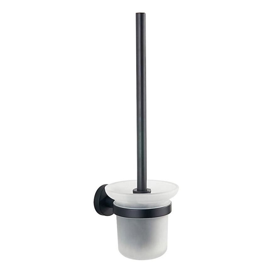 Aqualine - Стенна четка за тоалетна SAMBA матирано стъкло/матово черно