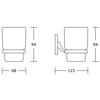 Aqualine - Стенна поставка за четки за зъби RUMBA млечен стъкло/лъскав хром
