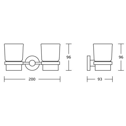 Aqualine - Стенна поставка за четки за зъби SAMBA млечен стъкло/лъскав хром