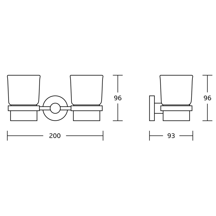 Aqualine - Стенна поставка за четки за зъби SAMBA млечен стъкло/лъскав хром