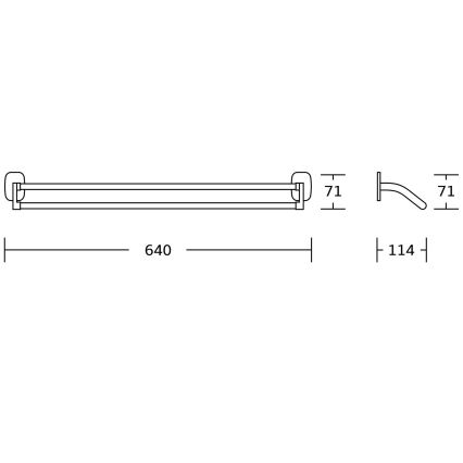 Aqualine - Стенна закачалка за кърпи RUMBA 11,4x64 см лъскав хром