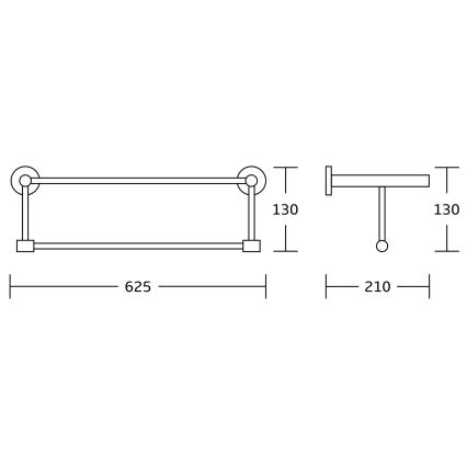 Aqualine - Стенна закачалка за кърпи SAMBA 21x62,5 см черен