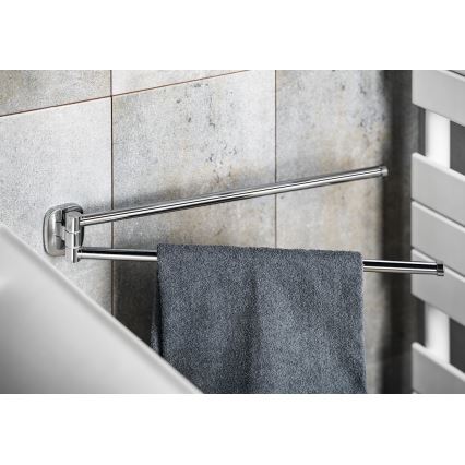 Aqualine - Въртяща се стенна закачалка за хавлии RUMBA 45 см лъскав хром