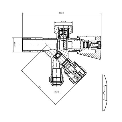 Aqualine - Комбиниран вентил лъскав хром