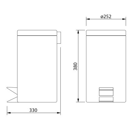 Aqualine - Кош за отпадъци SIMPLE LINE 12 l полиран неръждаем