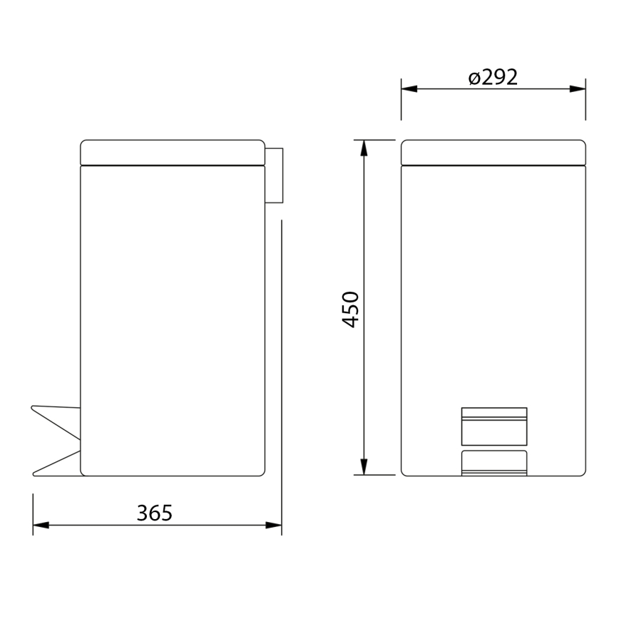 Aqualine - Кош за отпадъци SIMPLE LINE 20 l полиран неръждаем