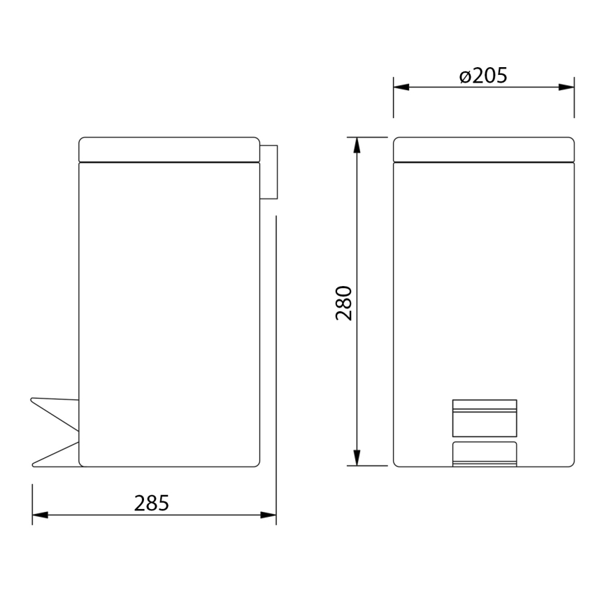 Aqualine - Кош за отпадъци SIMPLE LINE 5 l полиран неръждаем