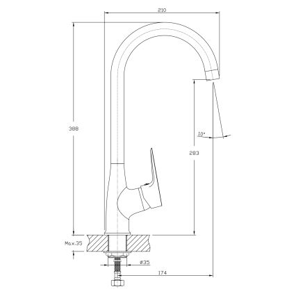 Aqualine - Кран за мивка LOTTA матов черен
