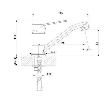 Aqualine - Кран за мивка с въртящ се чучур SINTRA лъскав хром