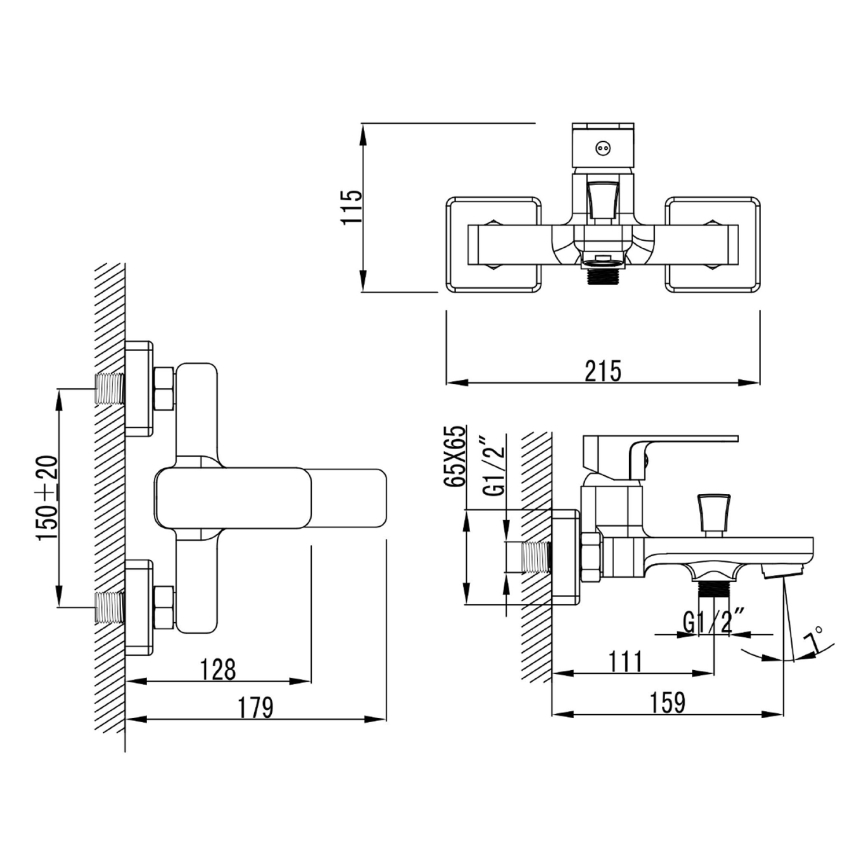 Aqualine - Кранче за баня FACTOR лъскав хром