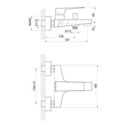 Aqualine - Кранче за баня RITMO лъскав хром