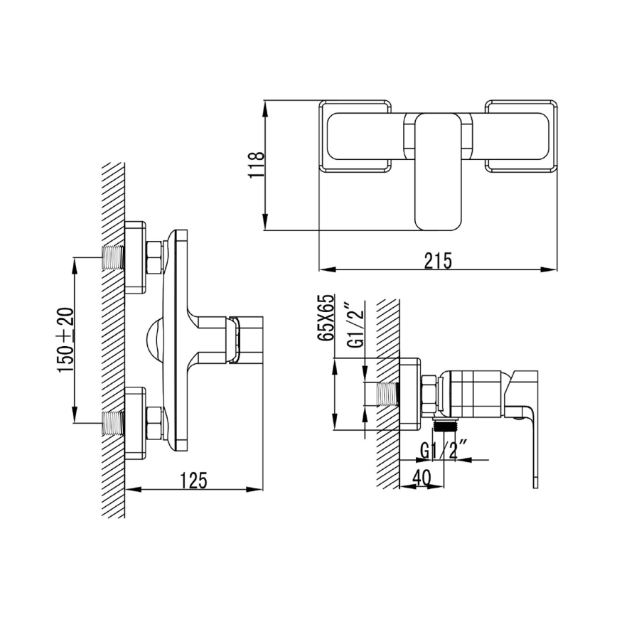 Aqualine - Кранче за душ FACTOR лъскав хром