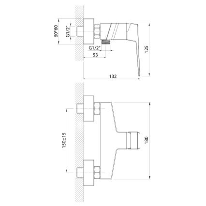 Aqualine - Кранче за душ RITMO лъскав хром