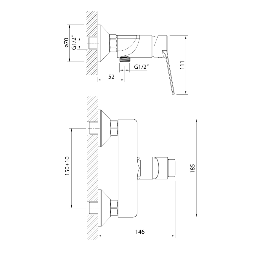 Aqualine - Кранче за душ SINTRA лъскав хром
