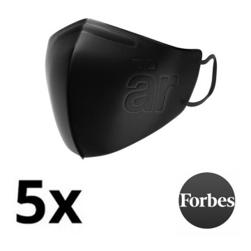 ÄR Антивирусен респиратор - Голямо лого L - ViralOff® 99% - по-ефективен от FFP2 черен 5бр.