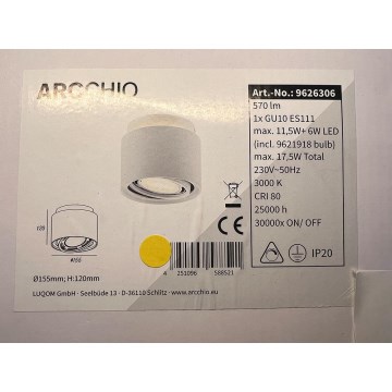 Arcchio - LED Плафон TALIMA 1xGU10-ES111/11,5W/230V + LED/6W/230V