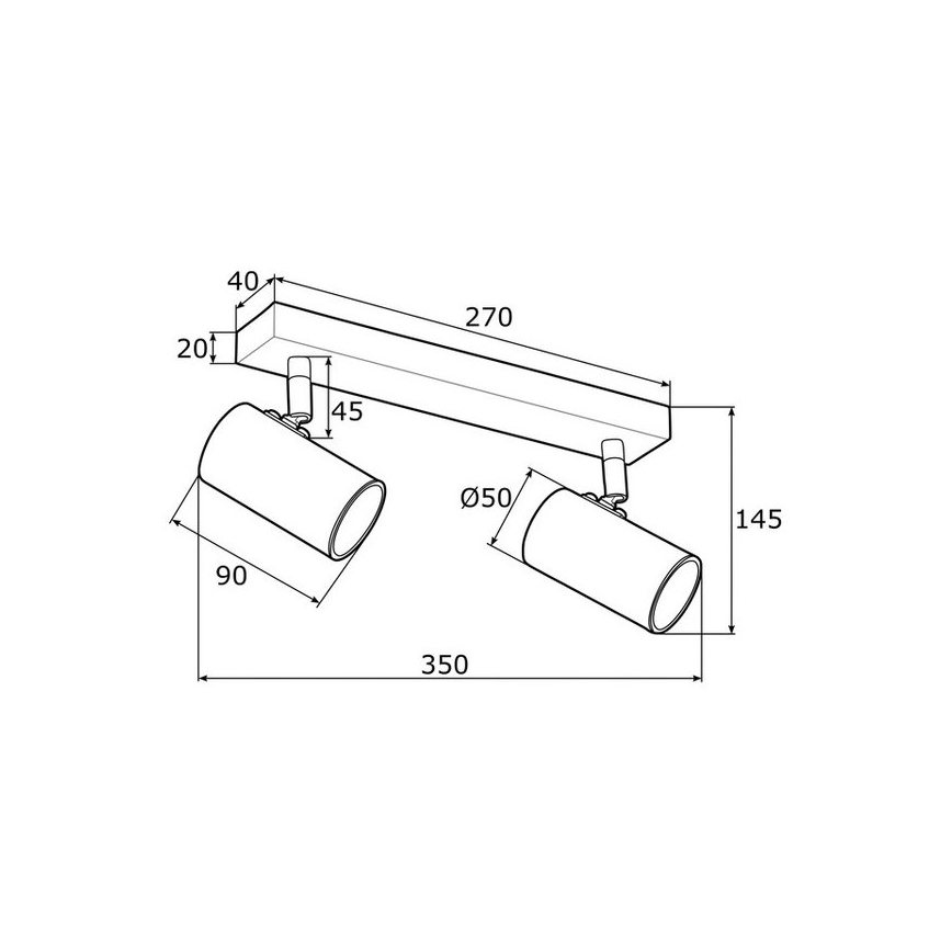 Argon 089и - Спот LAGOS 2xGU10/5W/230V черен/месинг