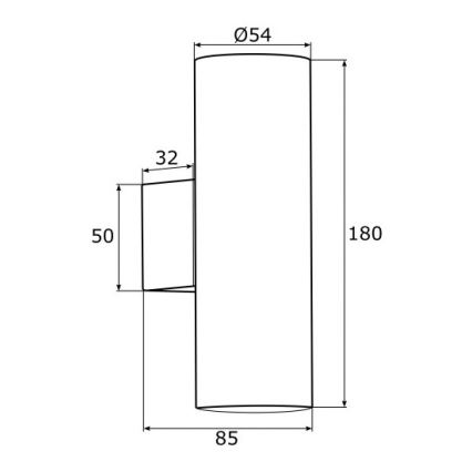 Argon 0909 - Аплик MITOS 2xGU10/5W/230V черен