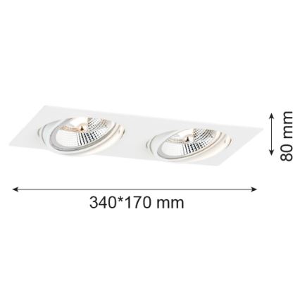 Argon 1046 - Лампа за вграждане OLIMP 2xGU10-AR111/12W/230V бял