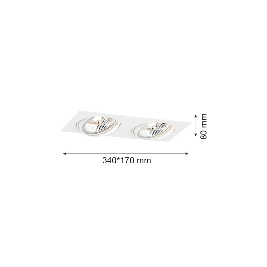Argon 1046 - Лампа за вграждане OLIMP 2xGU10-AR111/12W/230V бял