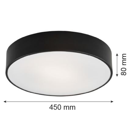 Argon 1186 - Плафон DARLING 3xE27/15W/230V Ø 45 см черен