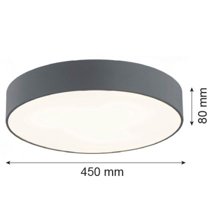 Argon 1187 - Плафон DARLING 3xE27/15W/230V Ø 45 см сив