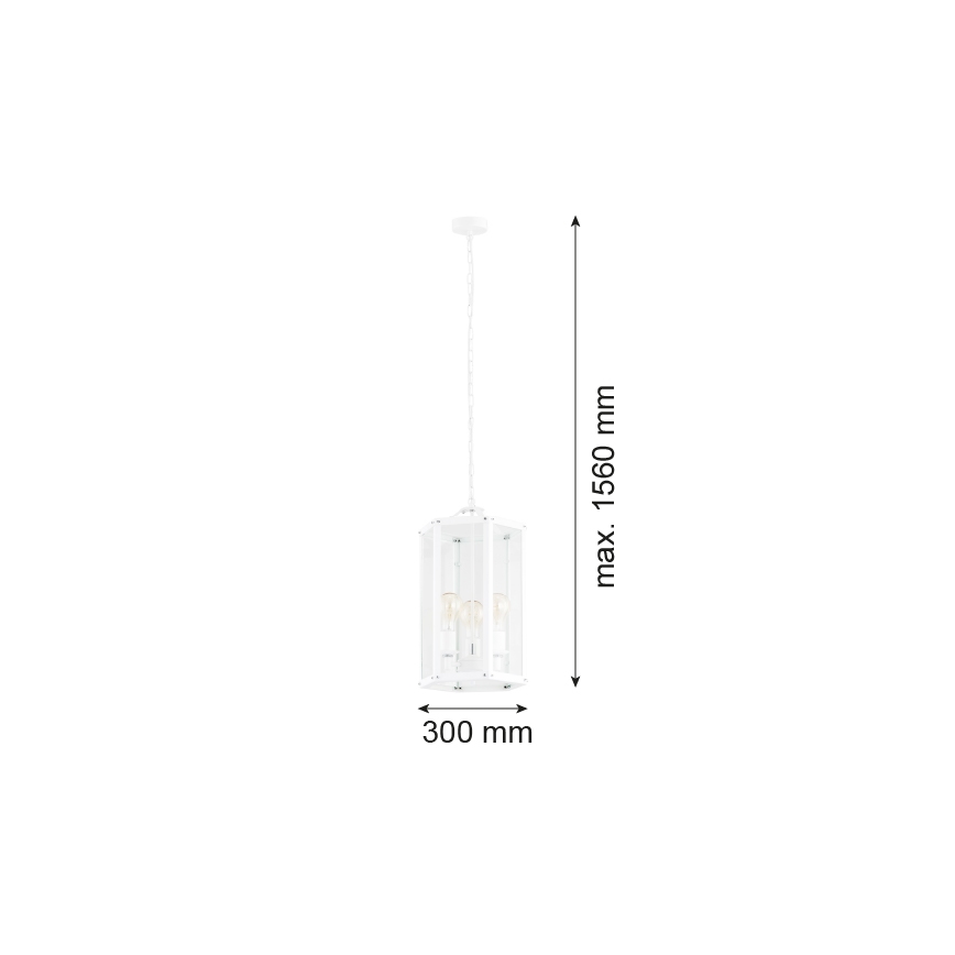 Argon 1251 - Висящ полилей BODRUM 3xE27/15W/230V бял