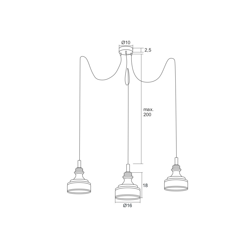 Argon 1354 - LED Полилей висящ на кабел TULUZA 3xLED/5W/230V