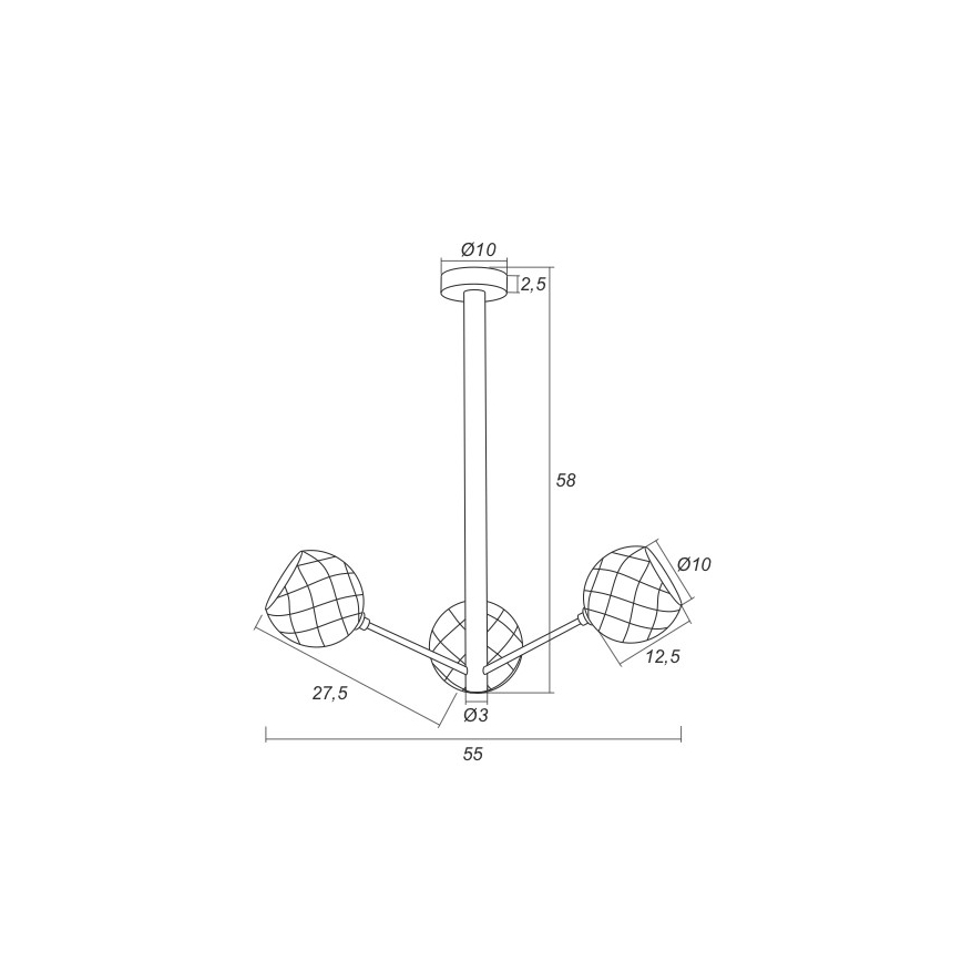 Argon 1358 - LED Полилей на пръчка BELLUNO 3xLED/5W/230V