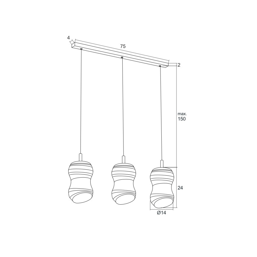 Argon 1366 - LED Полилей висящ на кабел COMO 3xLED/5W/230V