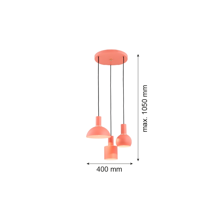 Argon 1469 - Висящ полилей SINES 3xE27/15W/230V оранжев