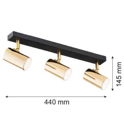 Argon 1474 - Спот LAGOS 3xGU10/5W/230V месинг/черно