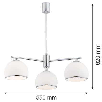 Argon 1487 - Висящ полилей MARBELLA 3xE27/15W/230V лъскав хром