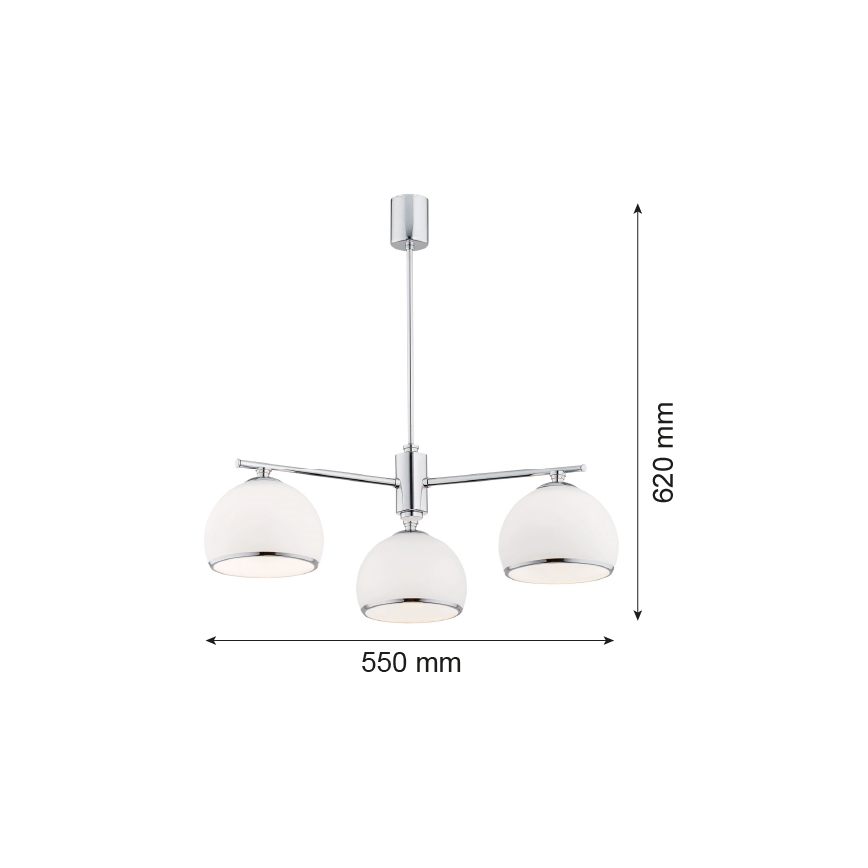 Argon 1487 - Висящ полилей MARBELLA 3xE27/15W/230V лъскав хром