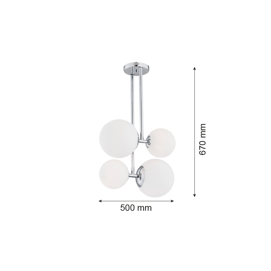Argon 1646 - Висящ полилей ASPEN 4xE27/15W/230V лъскав хром