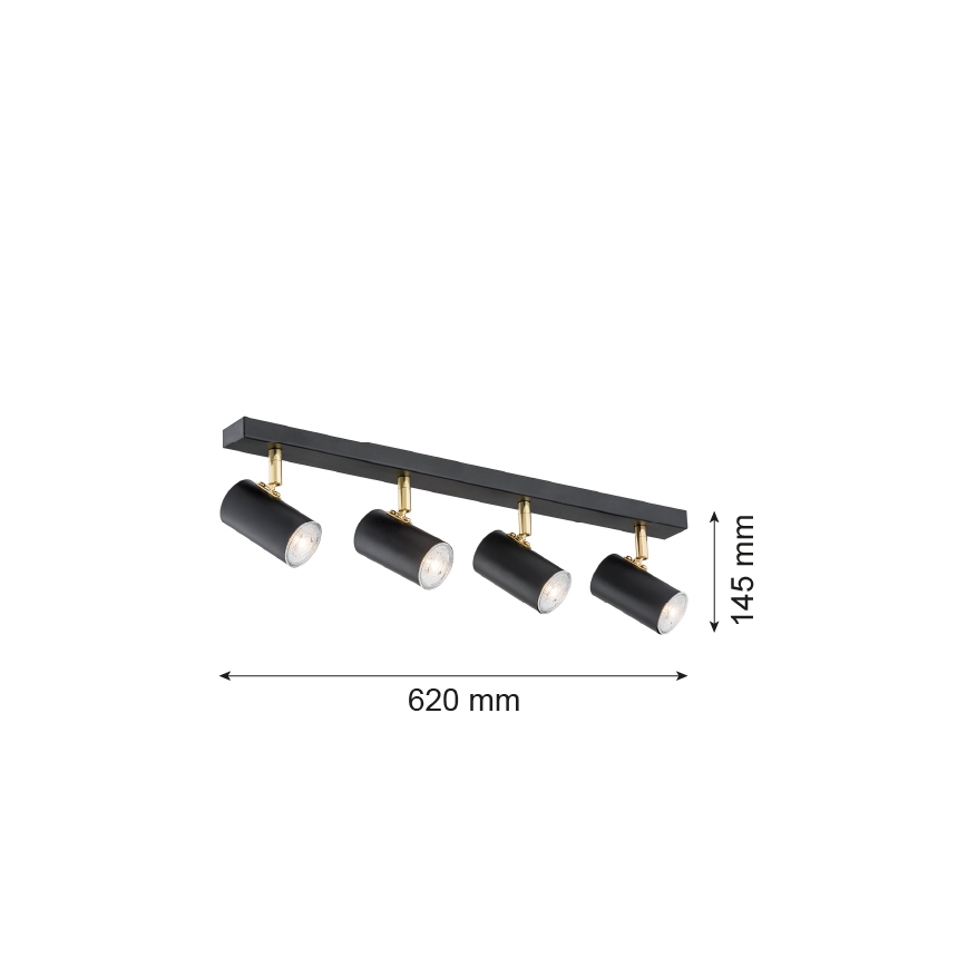 Argon 1690 - Спот LAGOS 4xGU10/5W/230V черен/месинг