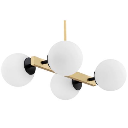 Argon 1767 - Полилей FREEMONT 4xE27/15W/230V златист/бял/черен