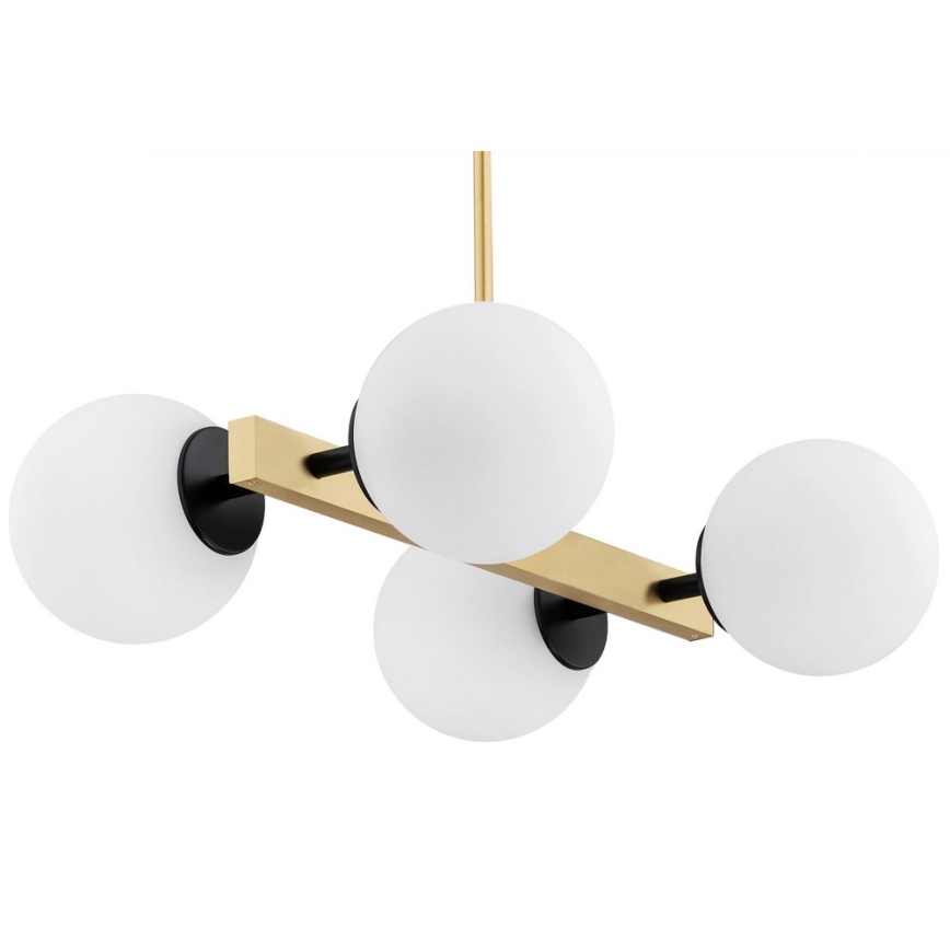 Argon 1767 - Полилей FREEMONT 4xE27/15W/230V златист/бял/черен