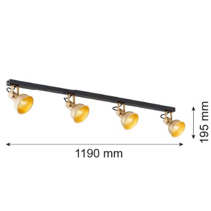Argon 1801 - Спот LENORA 4xE14/7W/230V златиста/черна