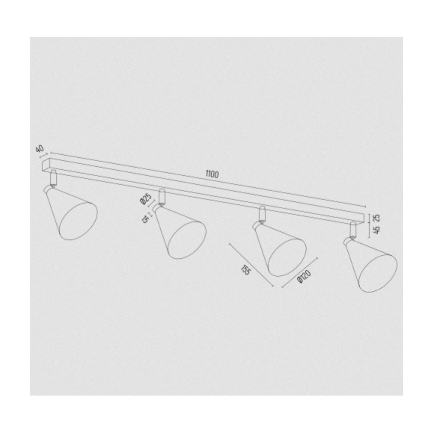 Argon 1805 - Спот LUCINDA 4xE14/7W/230V черна/златиста